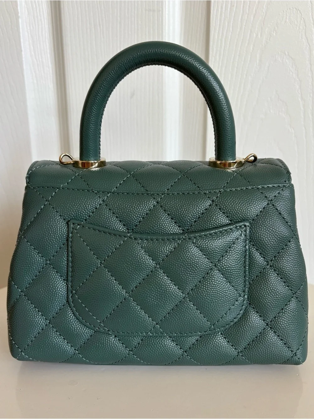 CHANEL Mini Coco Handle in petrol green